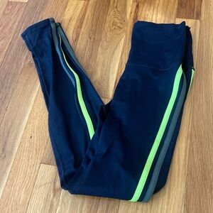 With Women’s Black Leggings With Yellow Stripe Size XS